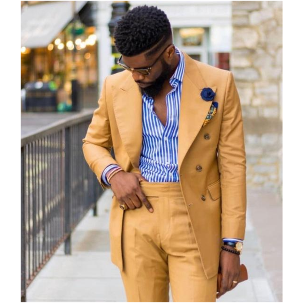 Formal Wear For Men Yellow - Yellow Men Suits Wide Peaked Lapel