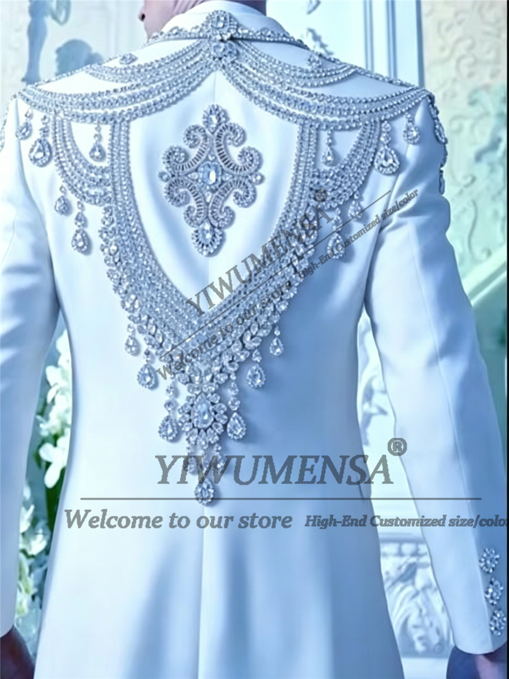 Formal Wear For Men In Wedding - Male Fashion Beading Crystals Suits Men