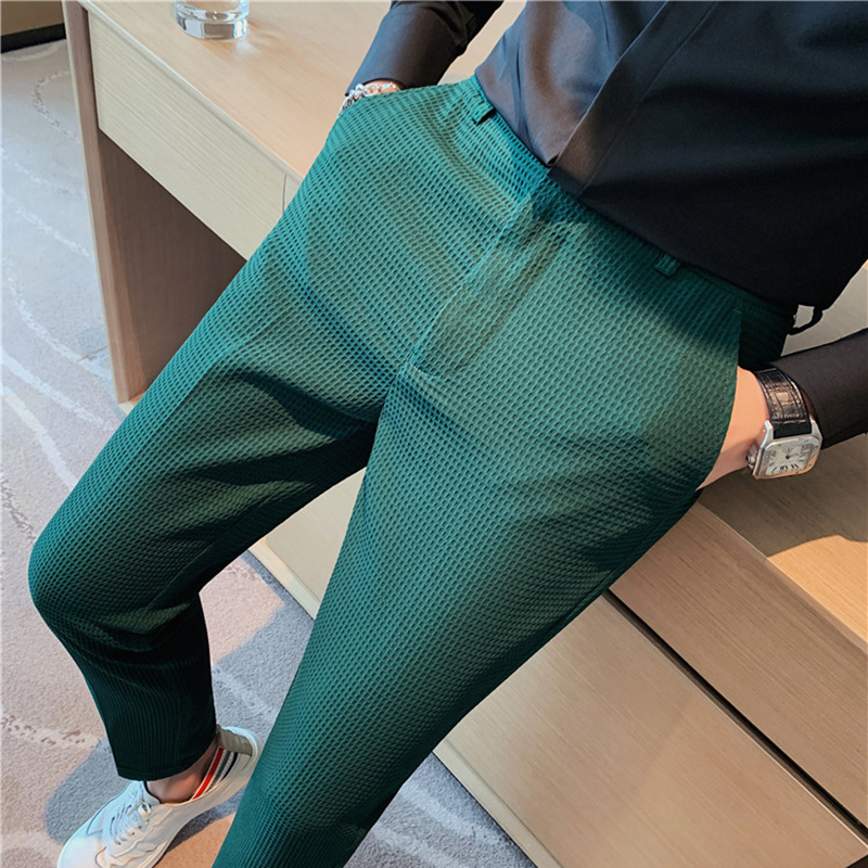 Men'S Formal Wear For A Wedding - 2024 Autumn New Waffle Stretch Waist