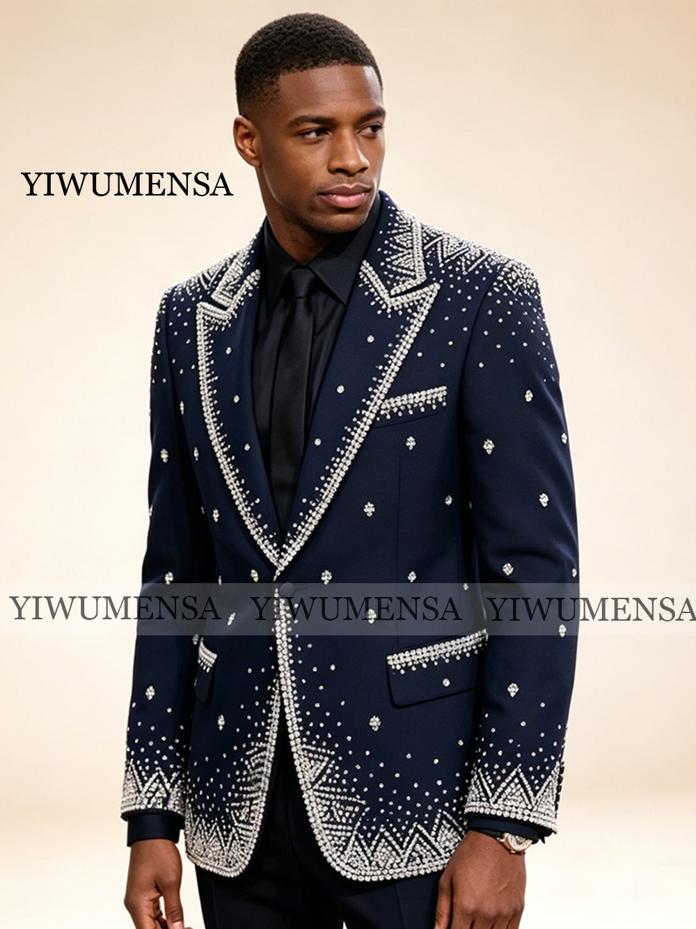Formal Wear For Men In Wedding - Brilliant Rhinestone Men Suit 2 Pieces