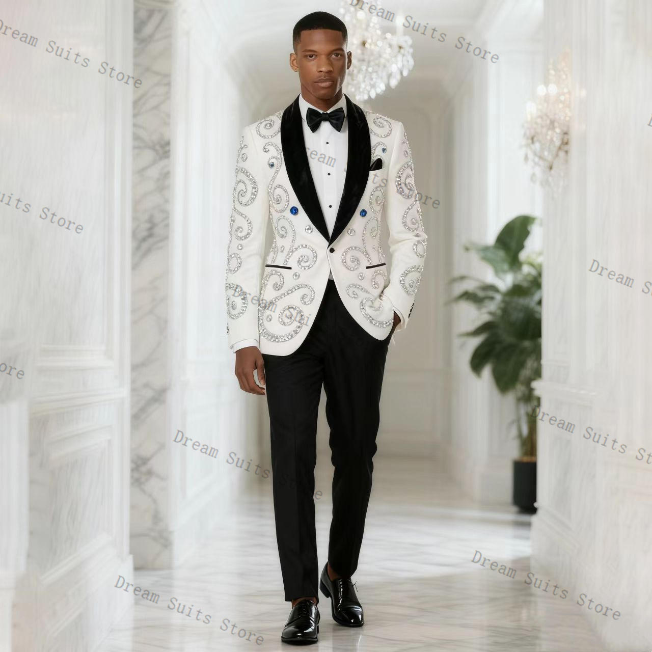 Men Formal Wear With Coat - White Men Suit Set 2 Piece