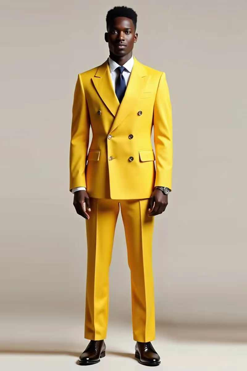 Formal Wear For Men Yellow - Yellow Men Suit Set 2 Piece