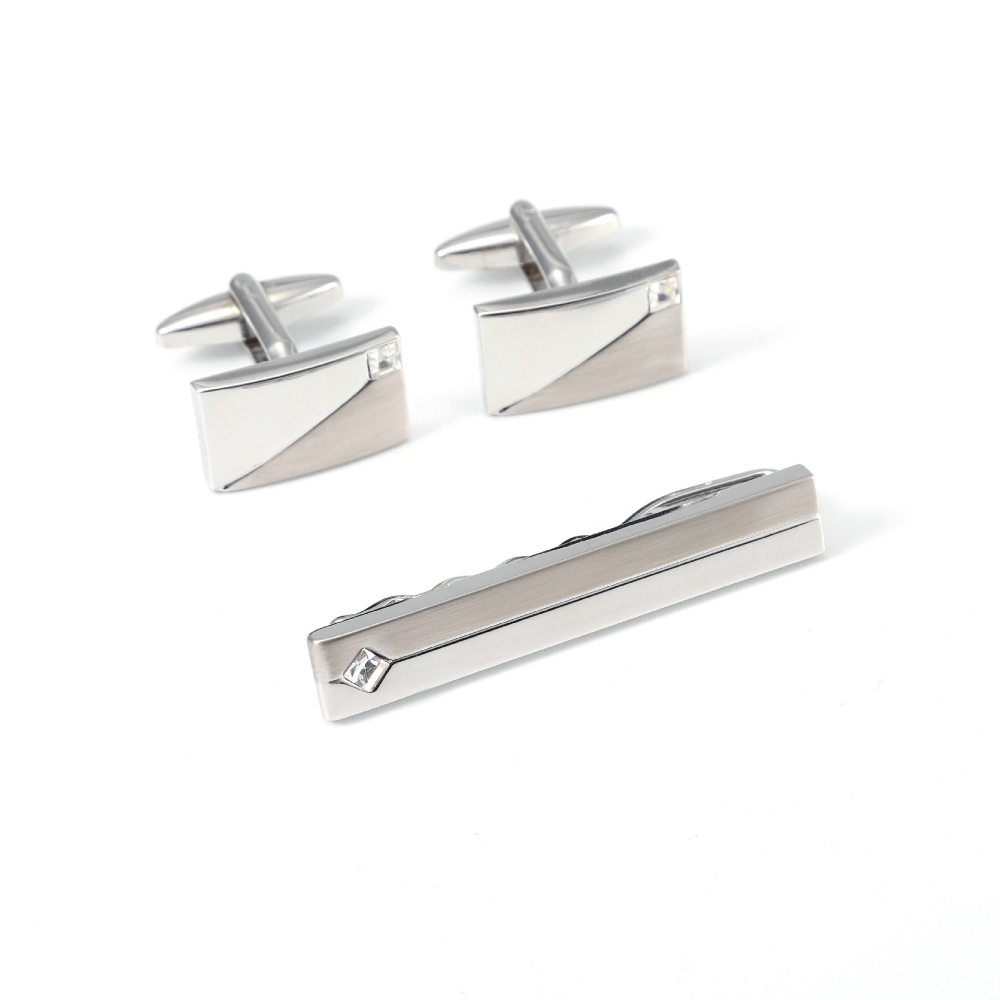 Simple Geometric Diamond Studd - مراجعة Cufflinks Silver Set وسعره