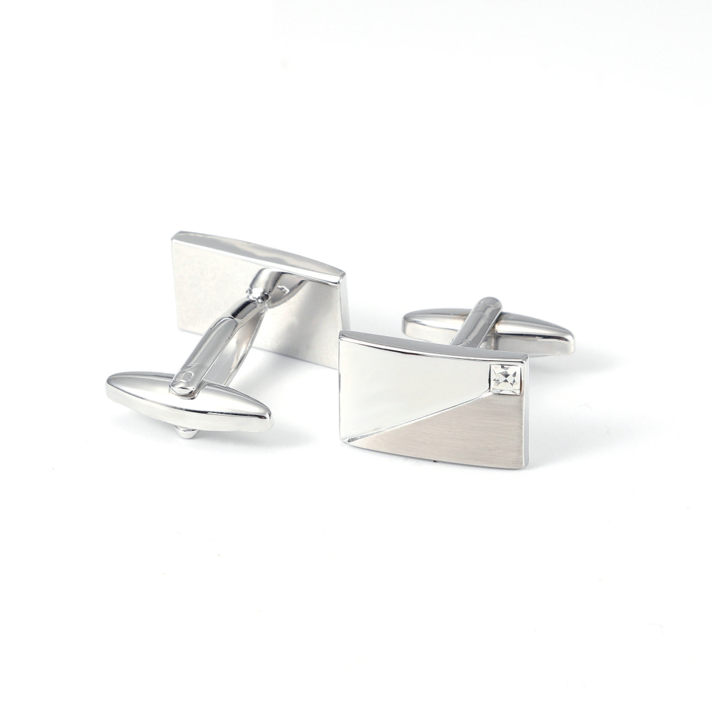 Simple Geometric Diamond Studd - مراجعة Cufflinks Silver Set وسعره
