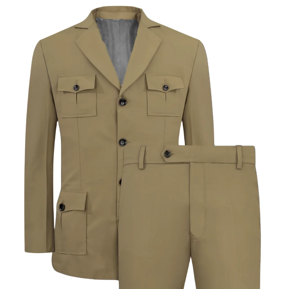 Men's Suits Jakcet Casual Khak - مراجعة Khaki Formal Wear Men وسعره