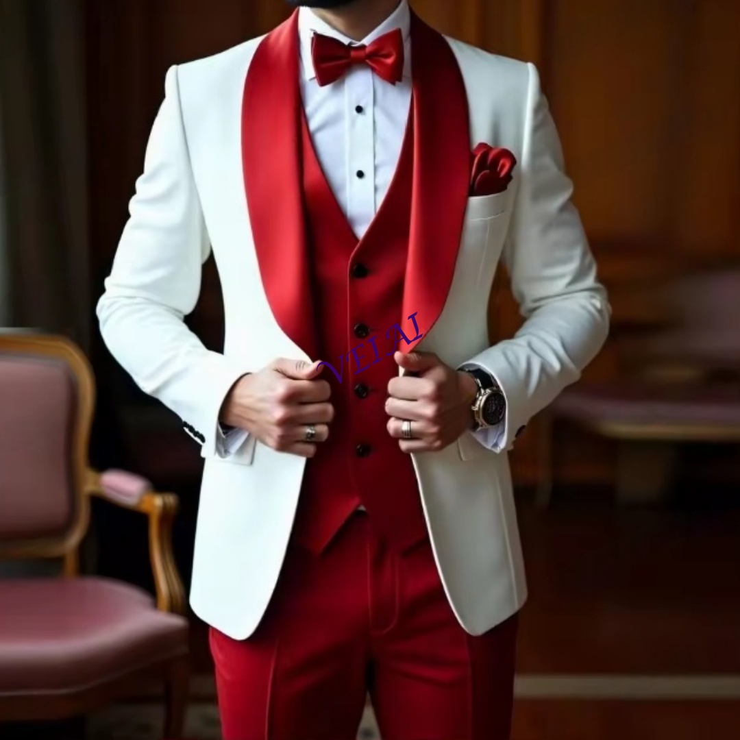 CustomizedNew White And Red Me - مراجعة Men'S Formal Wear For A Wedding وسعره