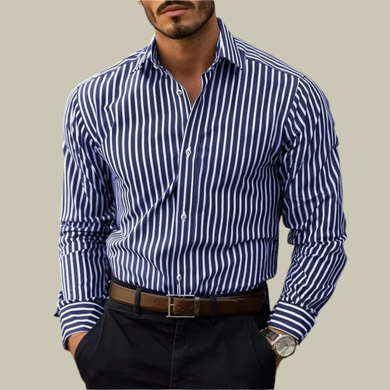 Men's slim-fit striped lapel l - مراجعة Y2K Formal Wear Men وسعره