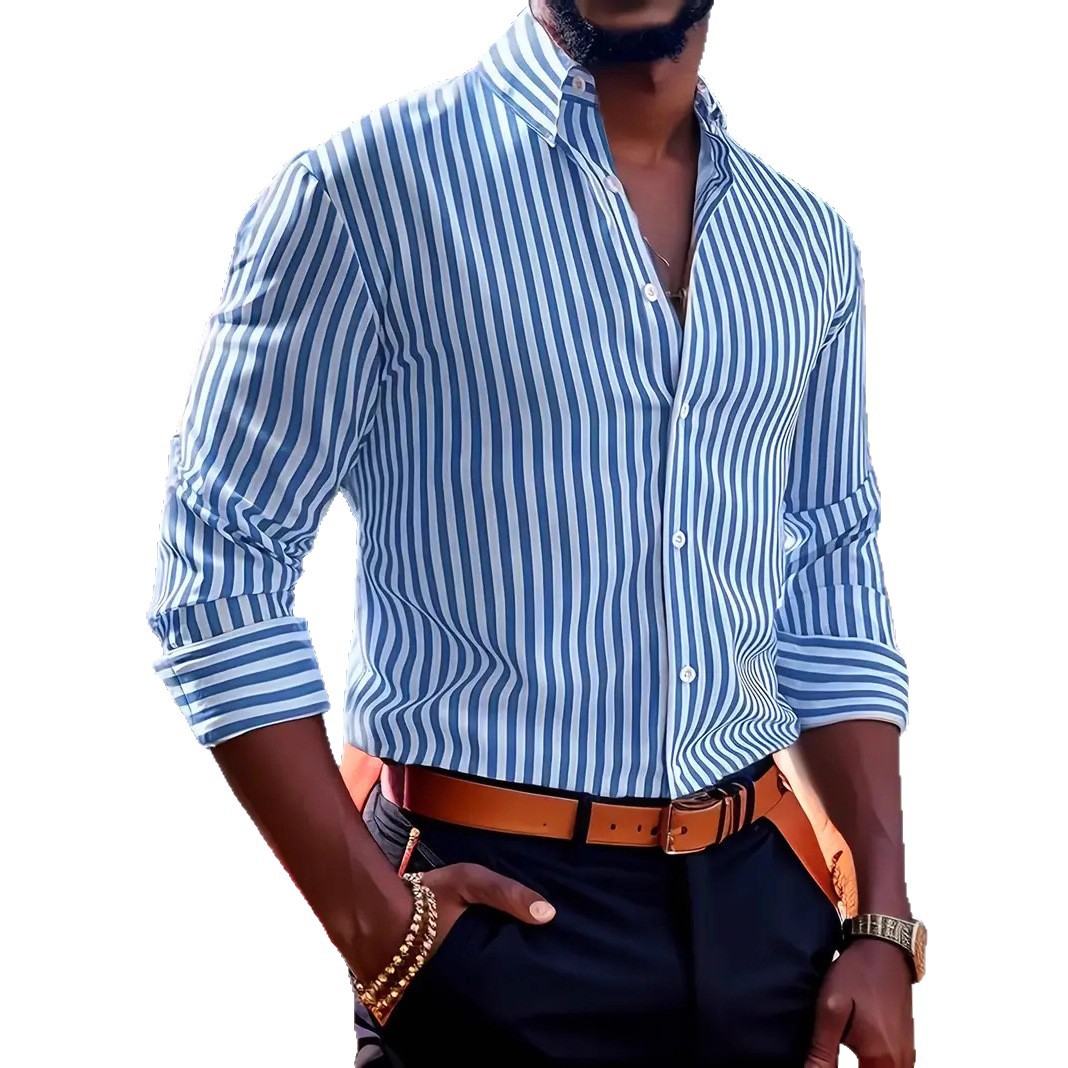 Men's slim-fit striped lapel l - مراجعة Y2K Formal Wear Men وسعره