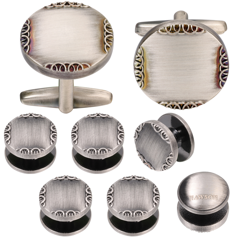New Ancient Silver Color Cuffl - مراجعة Cufflinks Silver Set وسعره