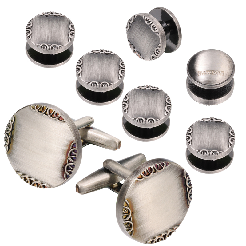 New Ancient Silver Color Cuffl - مراجعة Cufflinks Silver Set وسعره