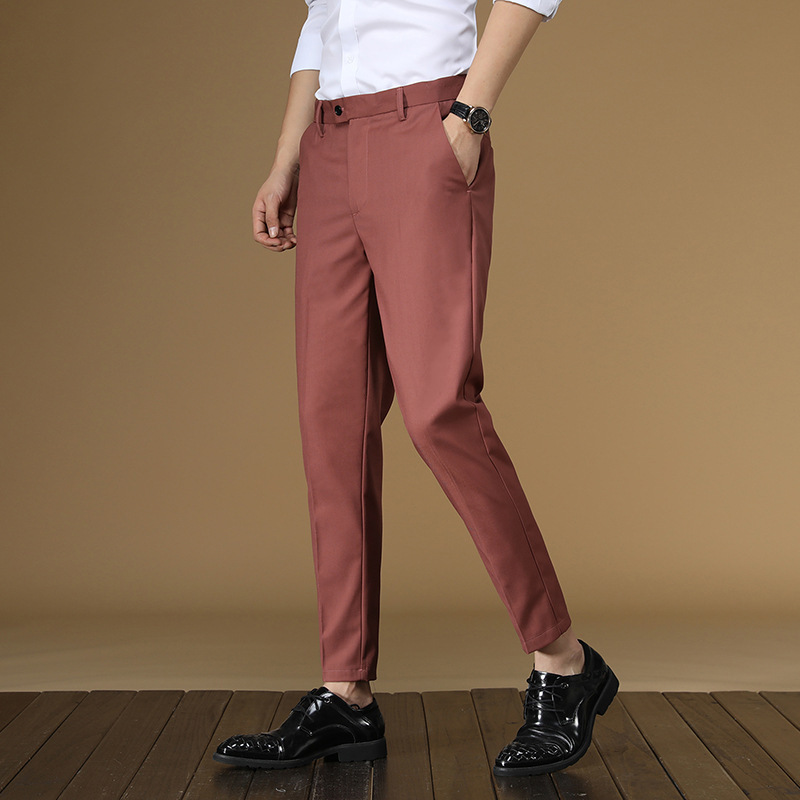 Summer Suit Pants Men Red Blac - مراجعة Khaki Formal Wear Men وسعره