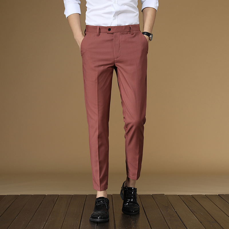 Summer Suit Pants Men Red Blac - مراجعة Khaki Formal Wear Men وسعره