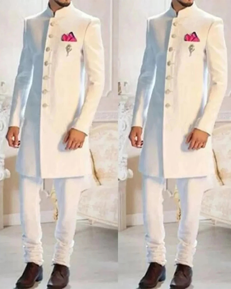 2Pc Fashion Design White Men S - مراجعة Men Formal Wear Indian وسعره