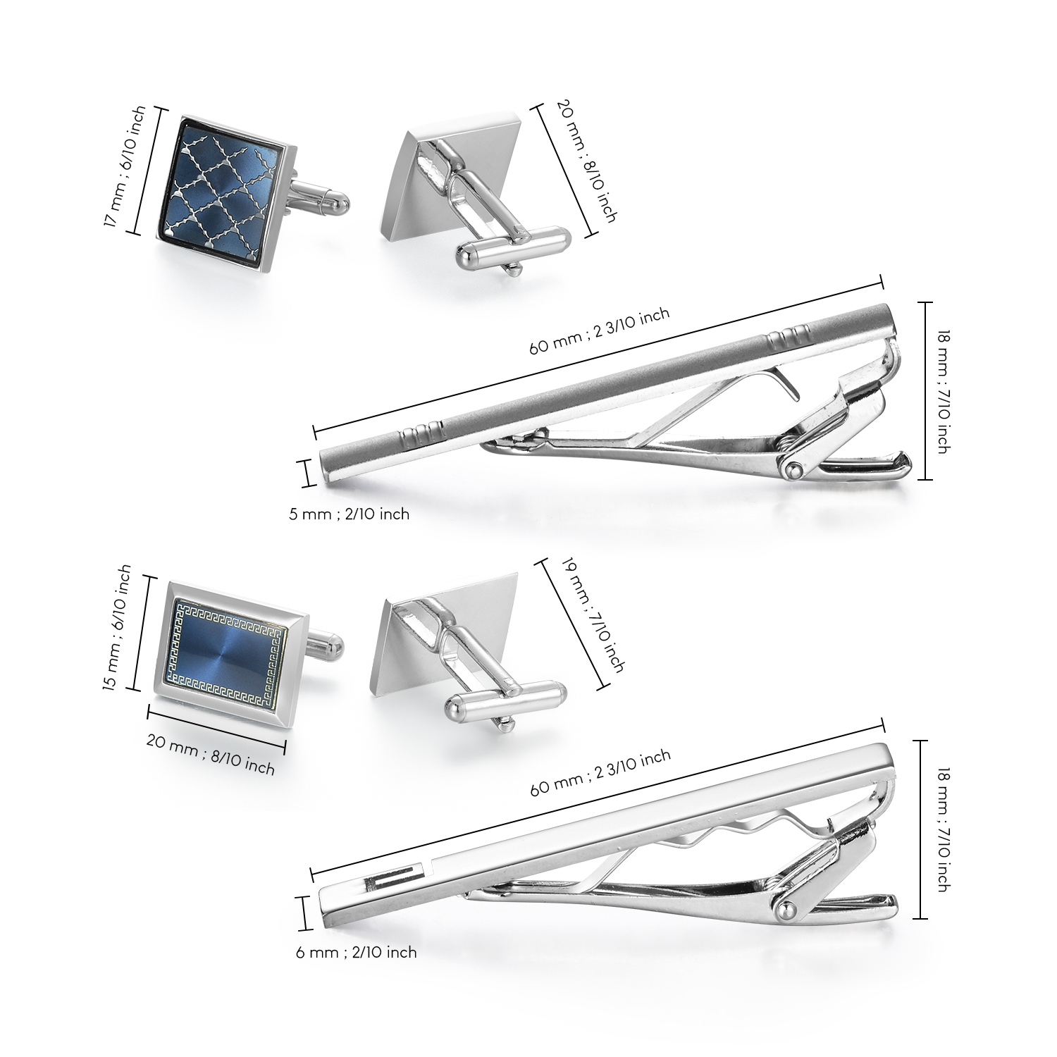 Tie Clip And Cufflink Set To M - مراجعة Cufflinks Silver Set وسعره