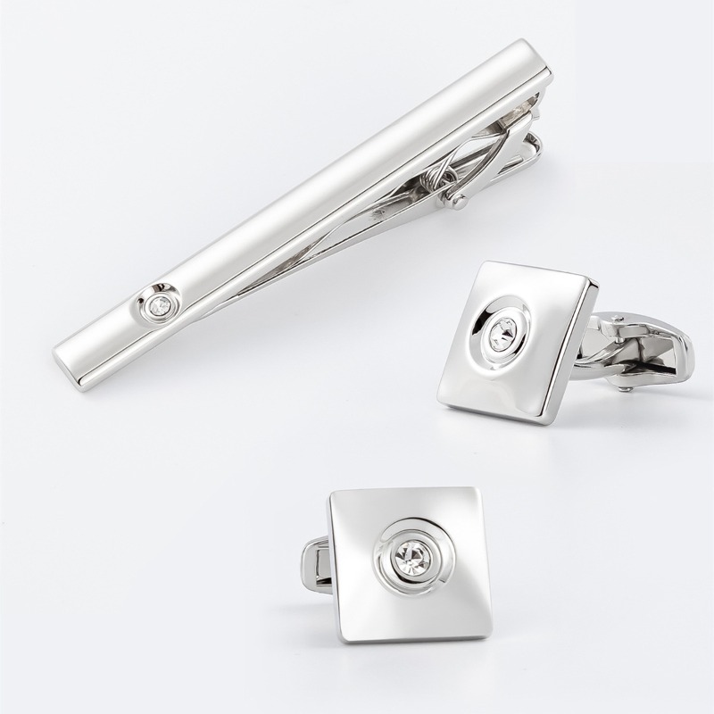 Light Luxury Gold Silver Squar - مراجعة Cufflinks Silver Set وسعره