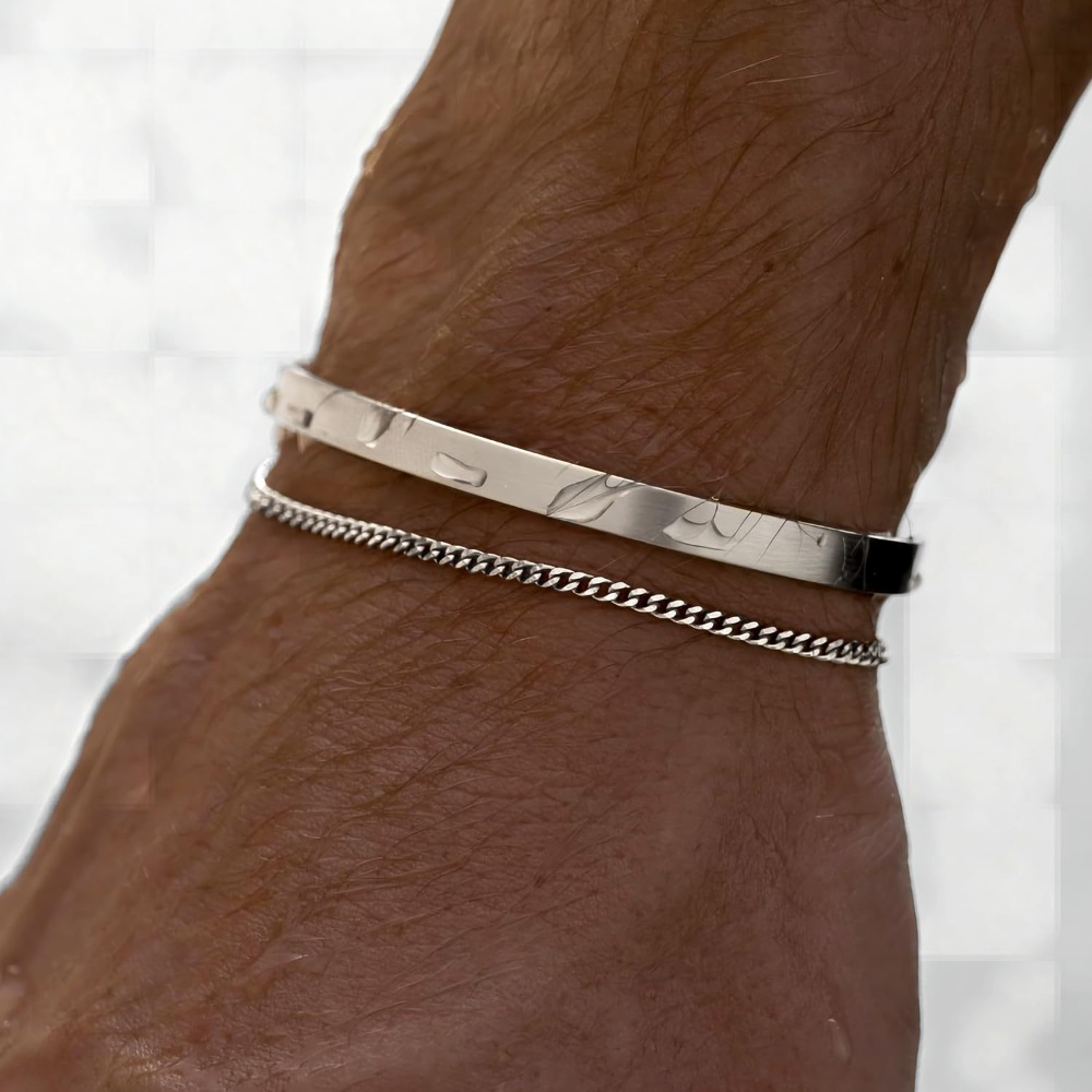 2Pcs/Set Simple Stainless Stee - مراجعة Cufflinks Silver Set وسعره