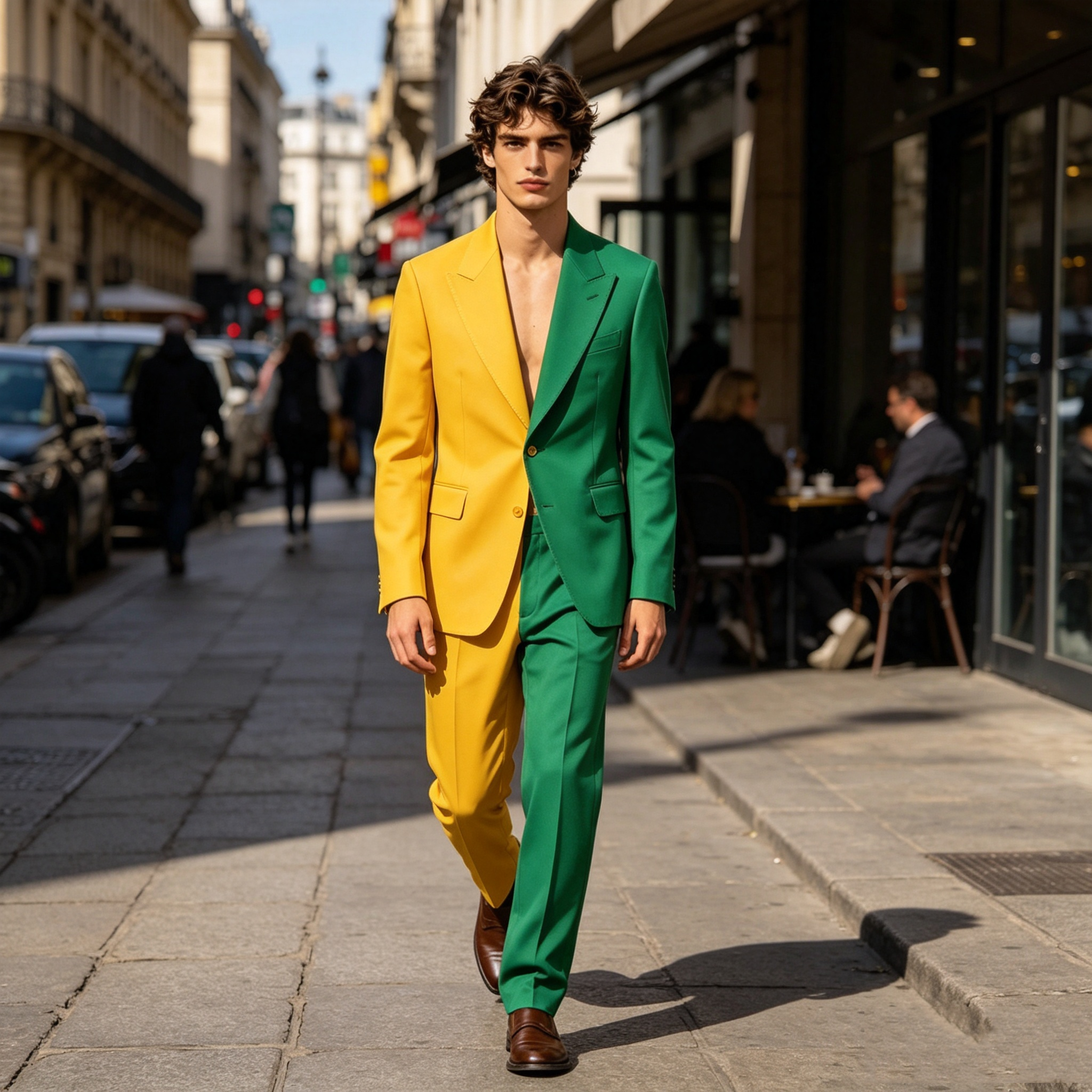Splicing Colors Men Suit Set 2 - مراجعة Formal Wear For Men Yellow وسعره