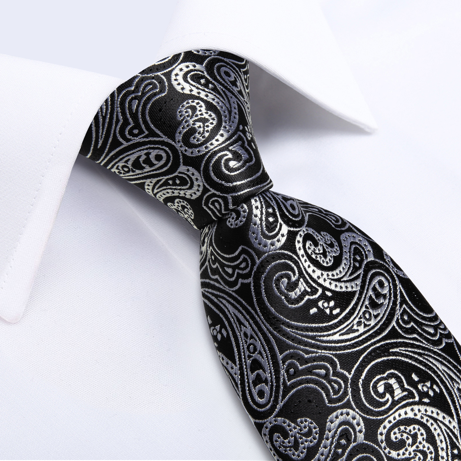 Black And Silver Paisley Flora - مراجعة Cufflinks Silver Set وسعره