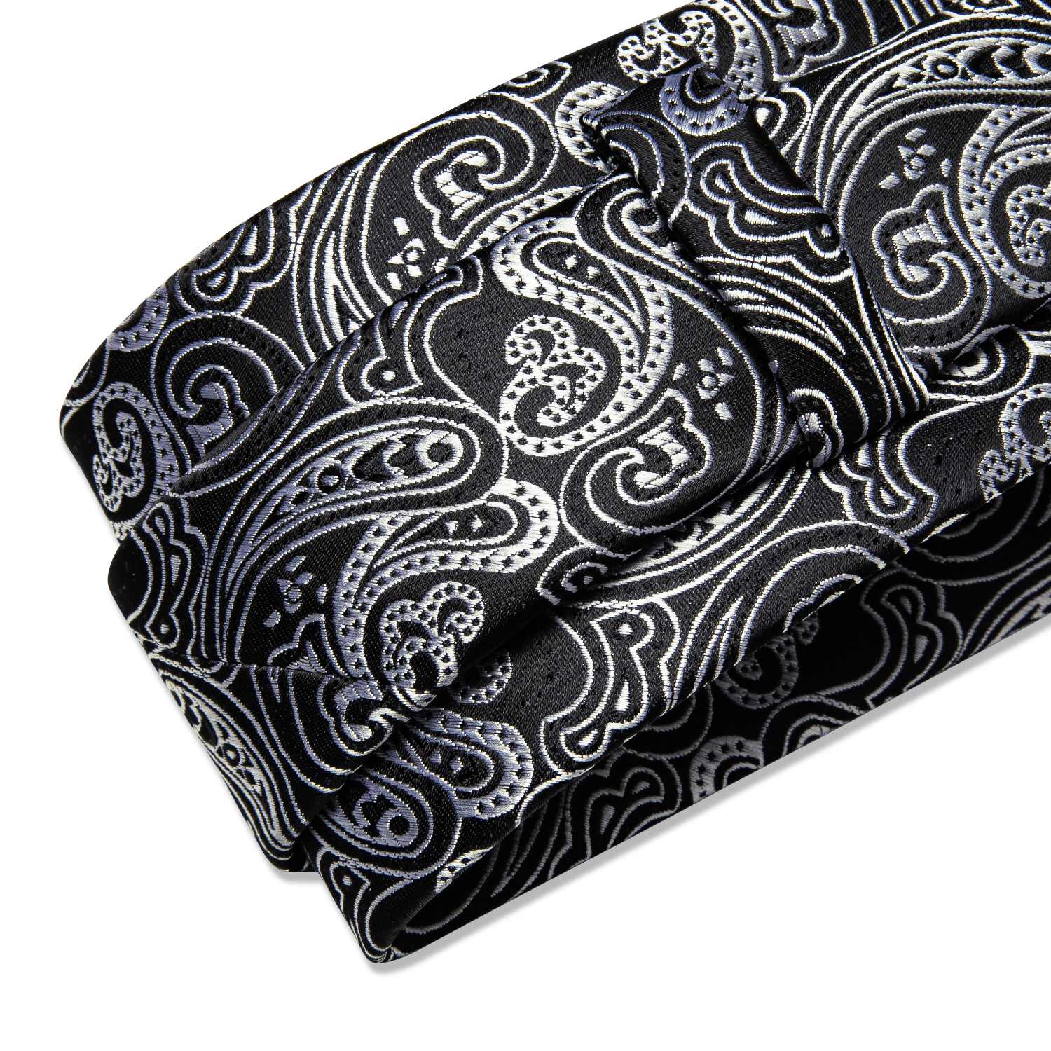 Black And Silver Paisley Flora - مراجعة Cufflinks Silver Set وسعره
