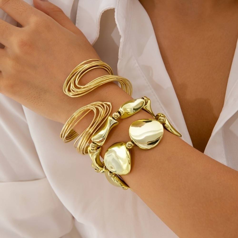 New Irregular Open Cuff Bracel - مراجعة Cufflinks Silver Set وسعره