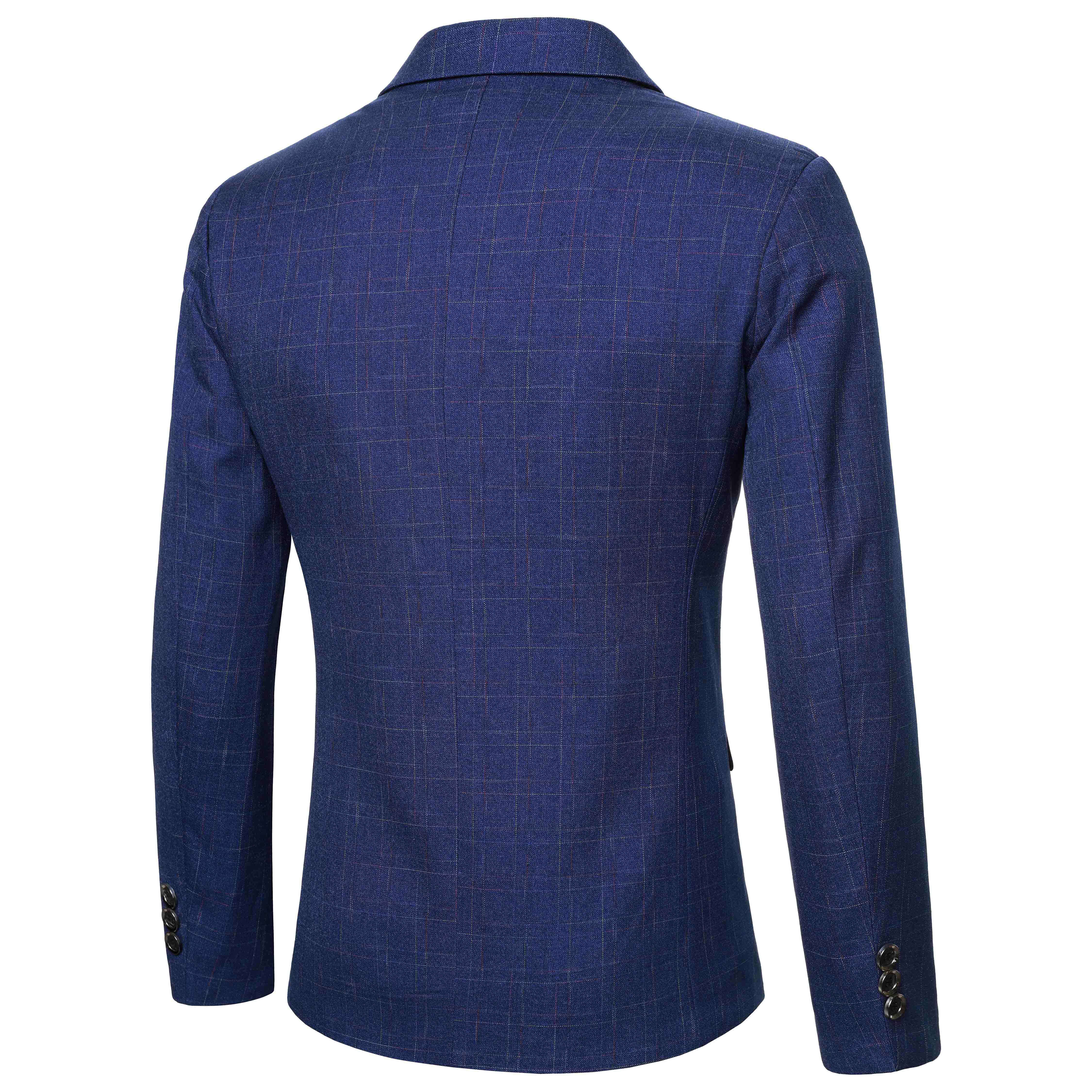 New Spring Men Blue Plaid Blaz - مراجعة Men Formal Wear With Coat وسعره