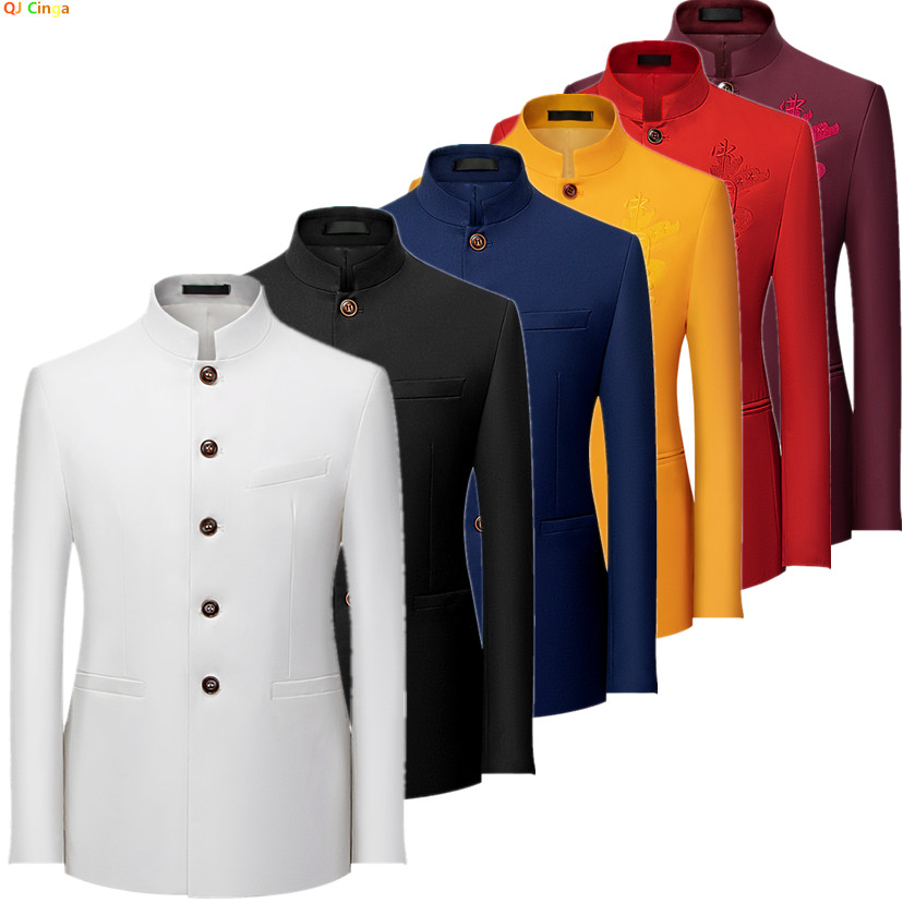 2026 Men's Chinese Style Long  - مراجعة Formal Wear For Men Yellow وسعره