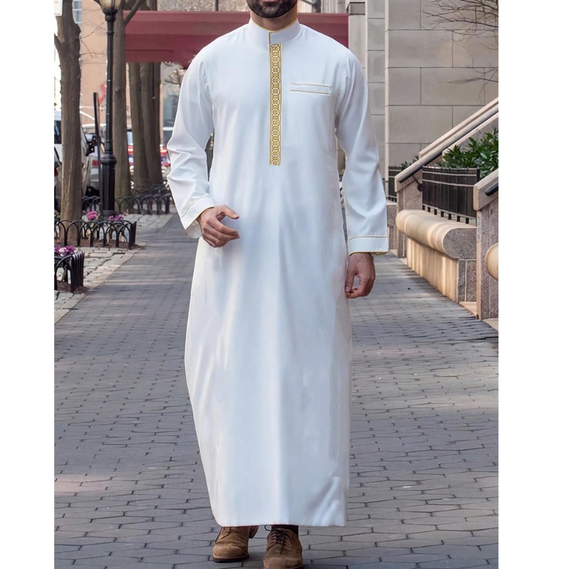 Arabic Mens Thobe Embroidered  - مراجعة Arabic Formal Wear Men وسعره