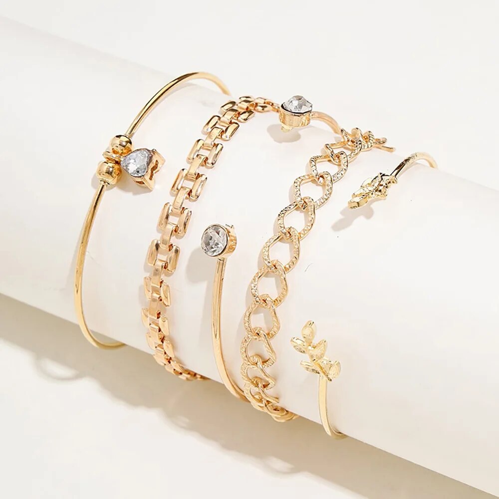 Bohemian Leaves Bracelet Set F - مراجعة Cufflinks Silver Set وسعره