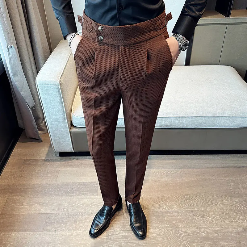 Spring New Pantalones High Wai - مراجعة Y2K Formal Wear Men وسعره