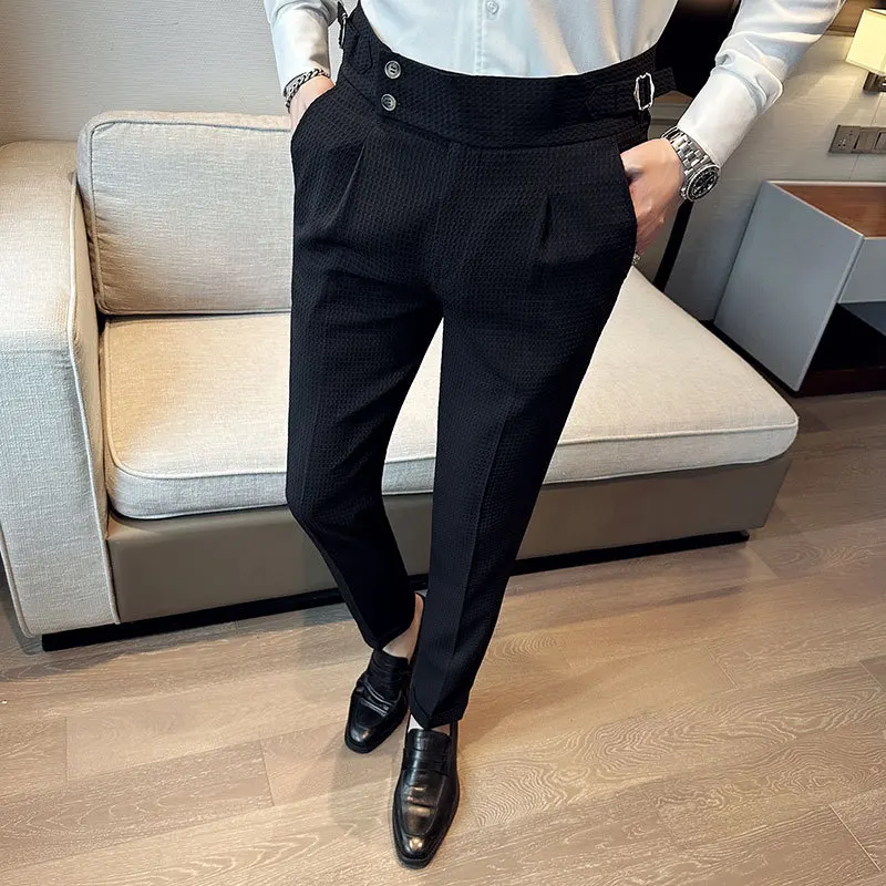 Spring New Pantalones High Wai - مراجعة Y2K Formal Wear Men وسعره