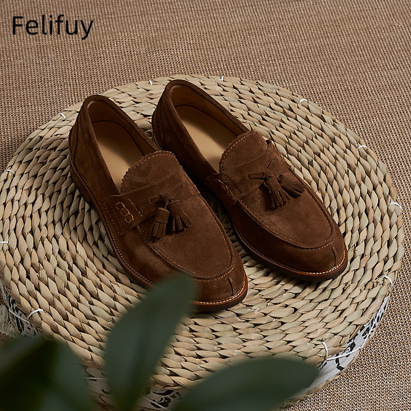 New Brown Men Flat Loafers Cow - مراجعة Formal Wear For Men In Wedding وسعره