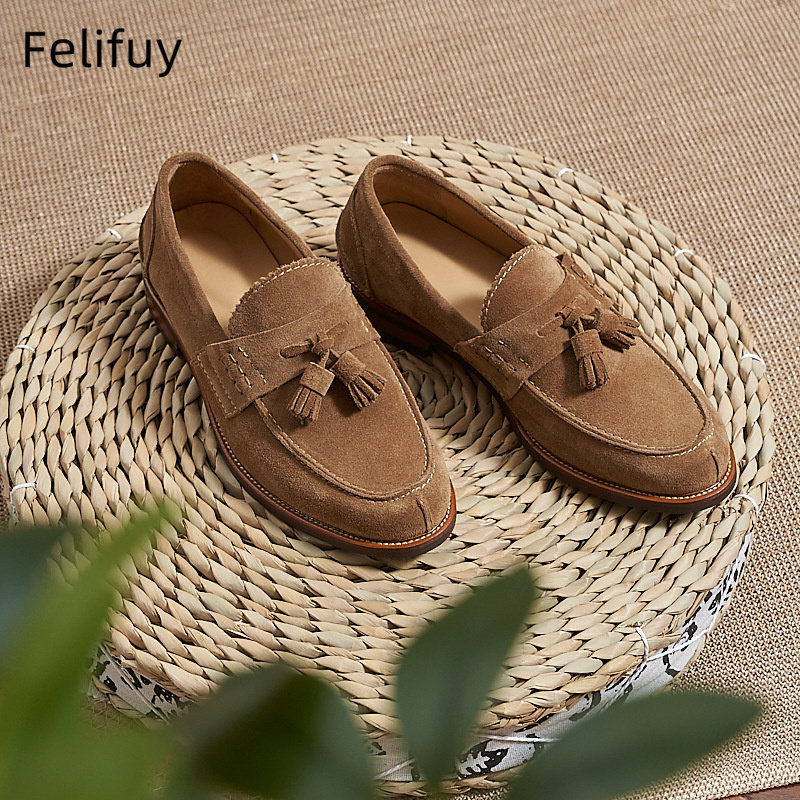 New Brown Men Flat Loafers Cow - مراجعة Formal Wear For Men In Wedding وسعره