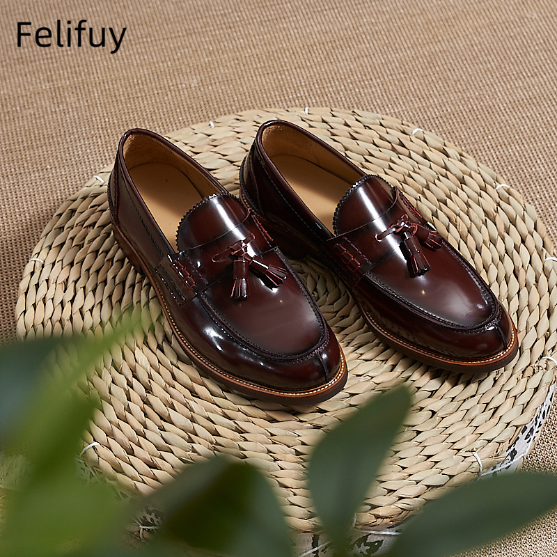 New Brown Men Flat Loafers Cow - مراجعة Formal Wear For Men In Wedding وسعره