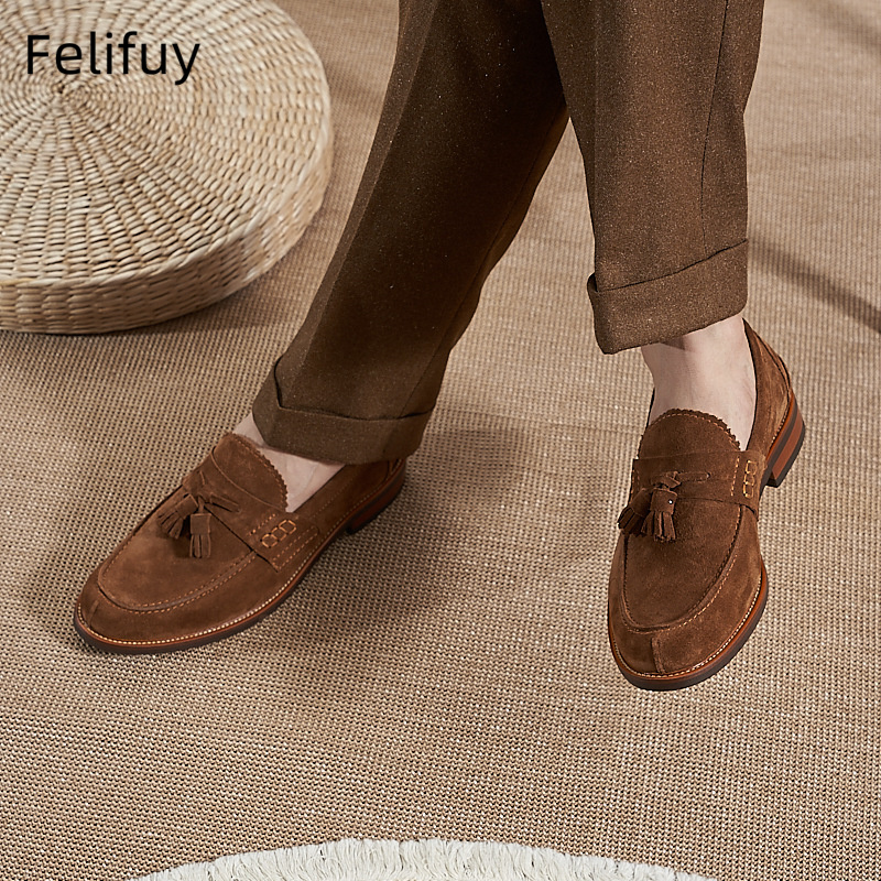 New Brown Men Flat Loafers Cow - مراجعة Formal Wear For Men In Wedding وسعره