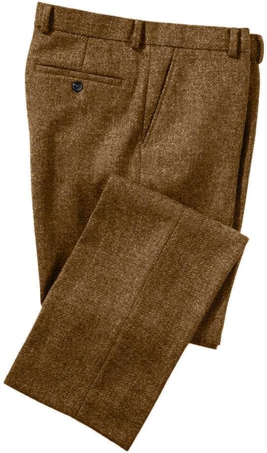Men Slim Fit Tweed Blend Suit  - مراجعة Dress Pant Flat Front وسعره