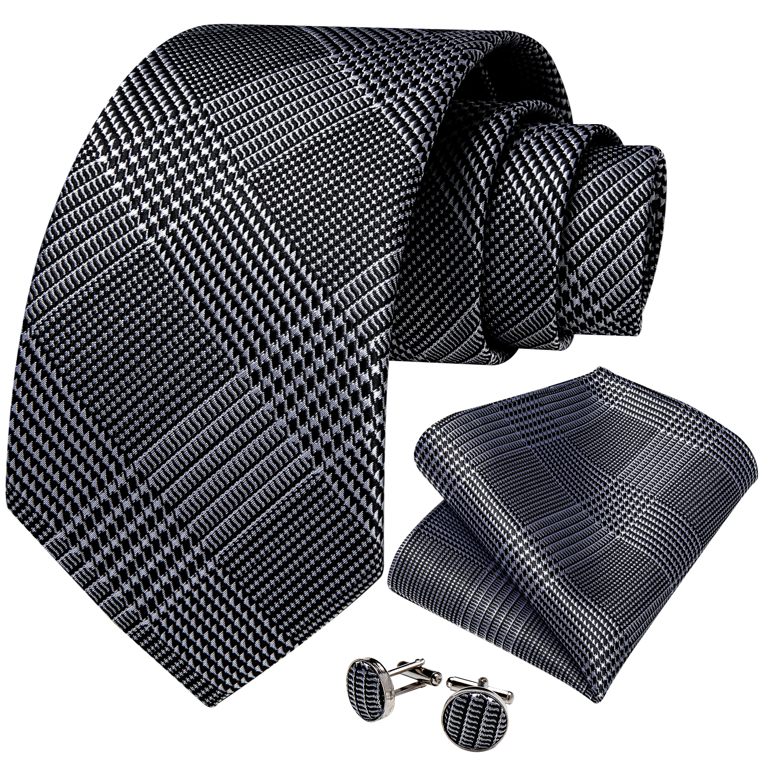 Luxury Black Silver Houndstoot - مراجعة Cufflinks Silver Set وسعره
