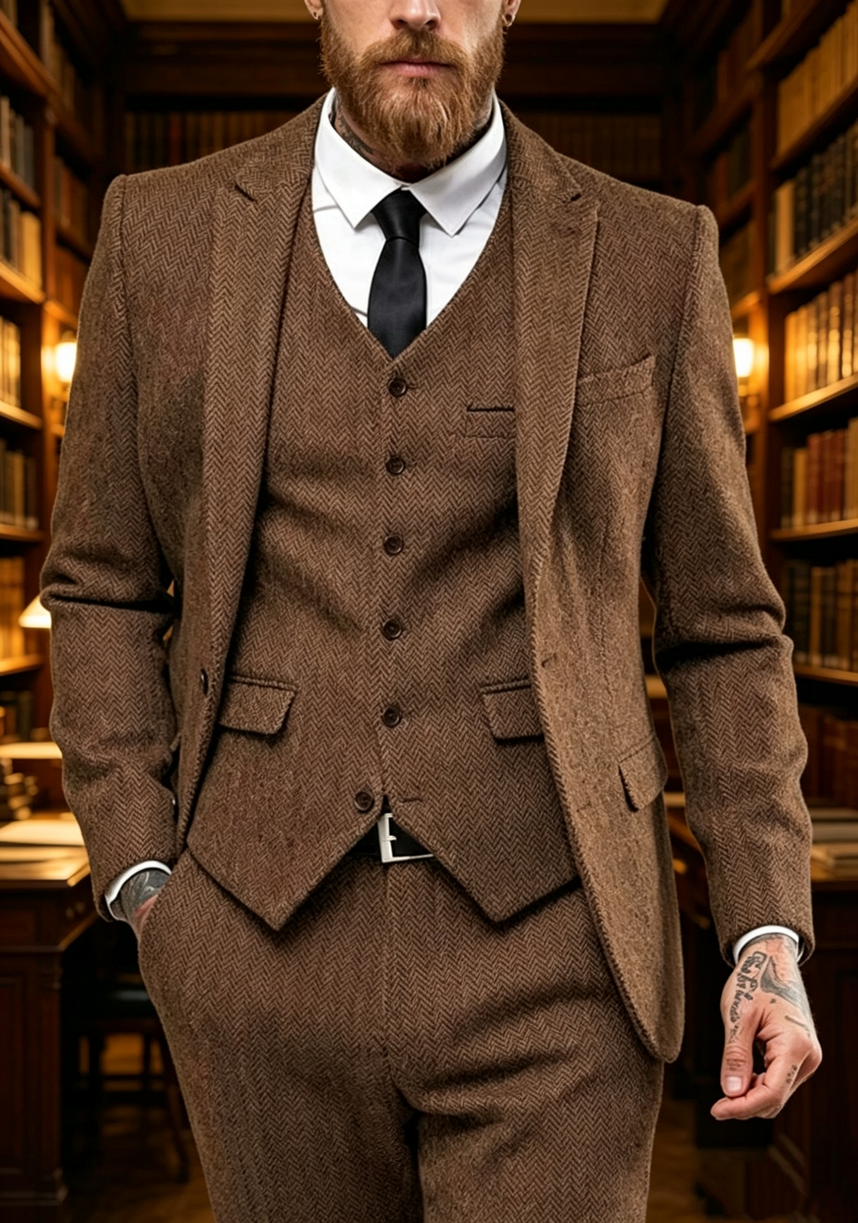 Dark Brown Wool Tweed Winter S - مراجعة Men'S Formal Wear For A Wedding وسعره