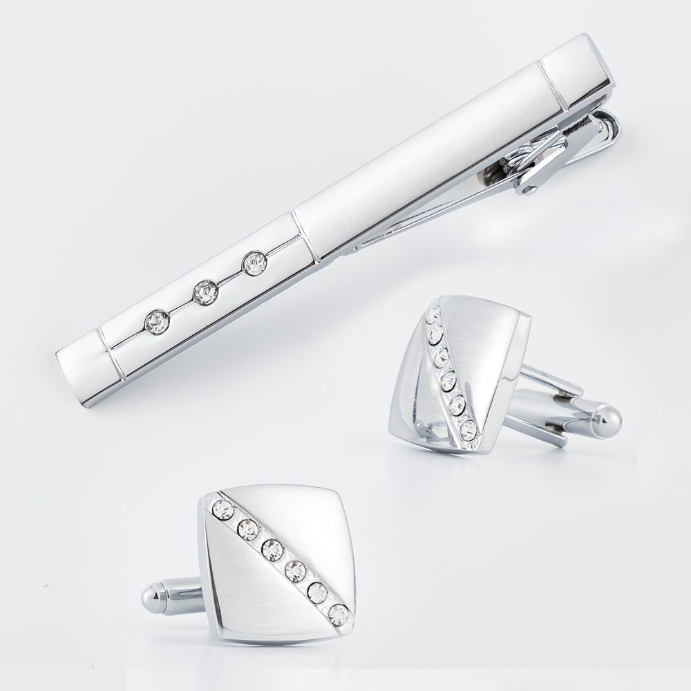 Fashion Mens Diamond Silver Cu - مراجعة Cufflinks Silver Set وسعره