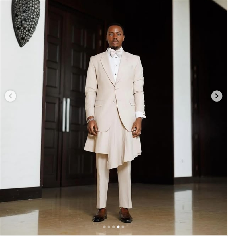 Beige Men Suit Set 2 Piece Bla - مراجعة Arabic Formal Wear Men وسعره