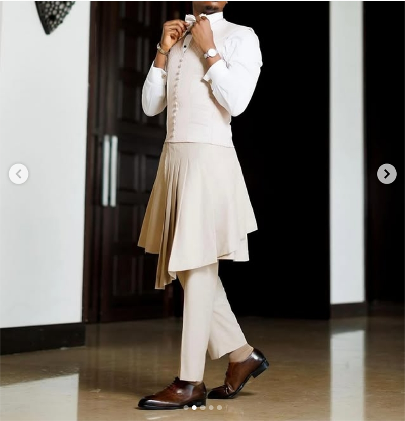 Beige Men Suit Set 2 Piece Bla - مراجعة Arabic Formal Wear Men وسعره