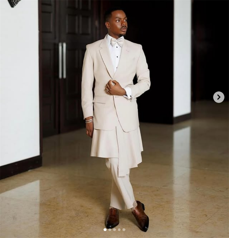 Beige Men Suit Set 2 Piece Bla - مراجعة Arabic Formal Wear Men وسعره