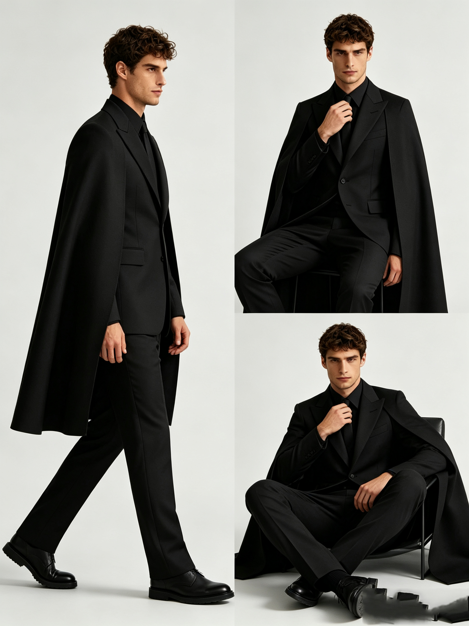 Designer Black Wrap Men Suit S - مراجعة Men Formal Wear With Coat وسعره