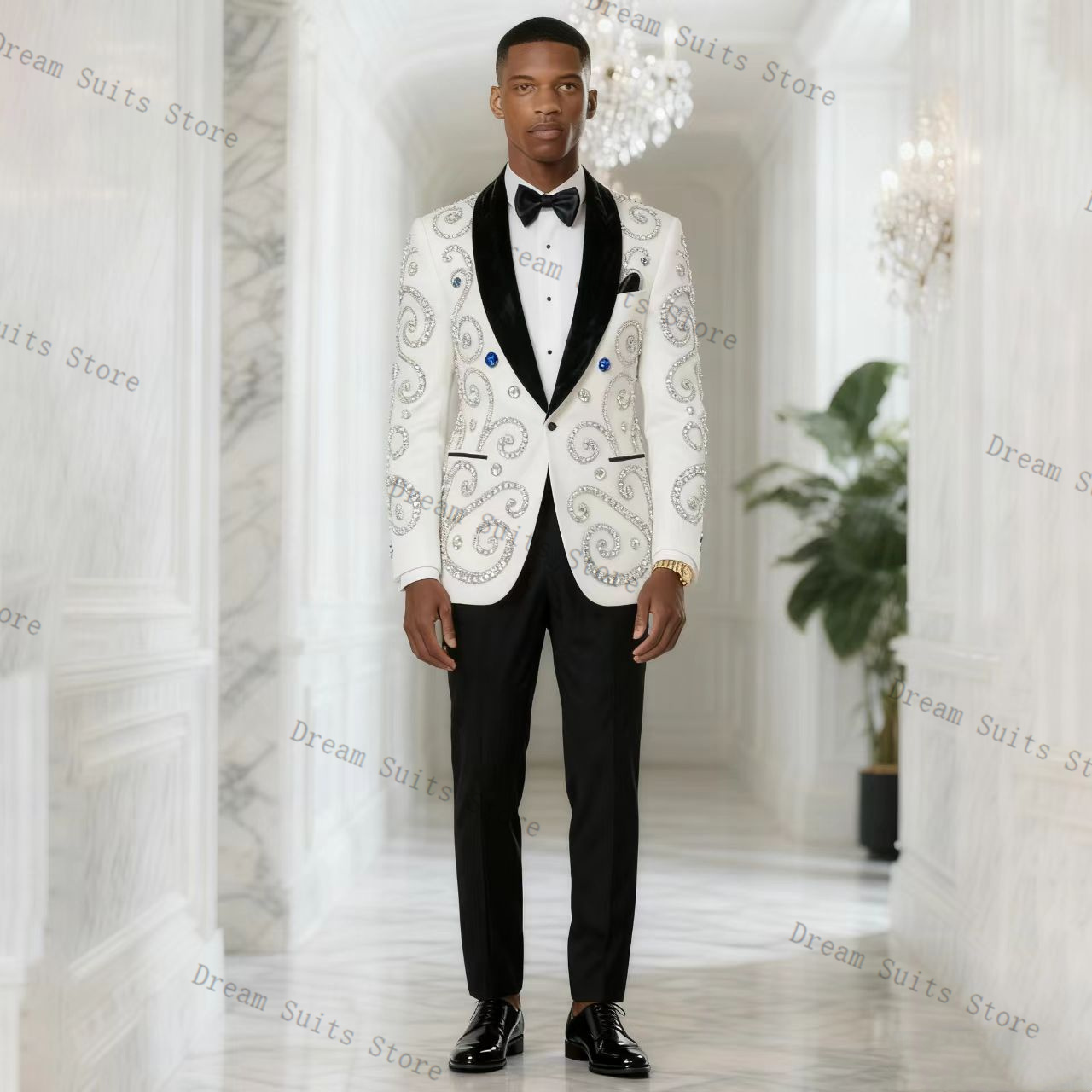 White Men Suit Set 2 Piece Bla - مراجعة Men Formal Wear With Coat وسعره