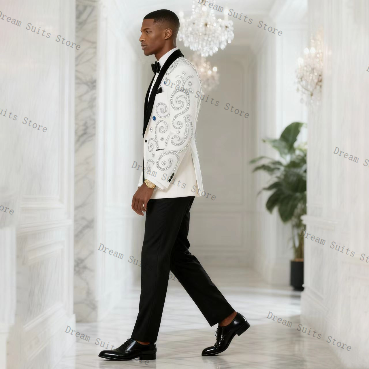 White Men Suit Set 2 Piece Bla - مراجعة Men Formal Wear With Coat وسعره