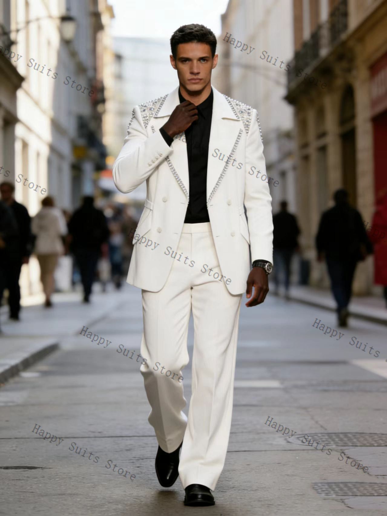 Crystals Men Suit Set 2 Pcs Gr - مراجعة Men Formal Wear With Coat وسعره
