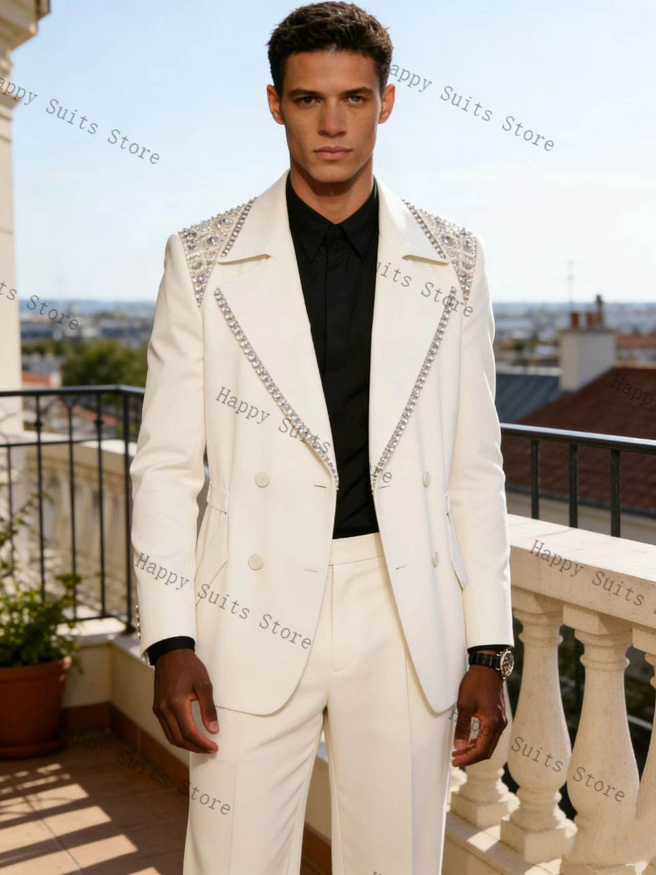 Crystals Men Suit Set 2 Pcs Gr - مراجعة Men Formal Wear With Coat وسعره