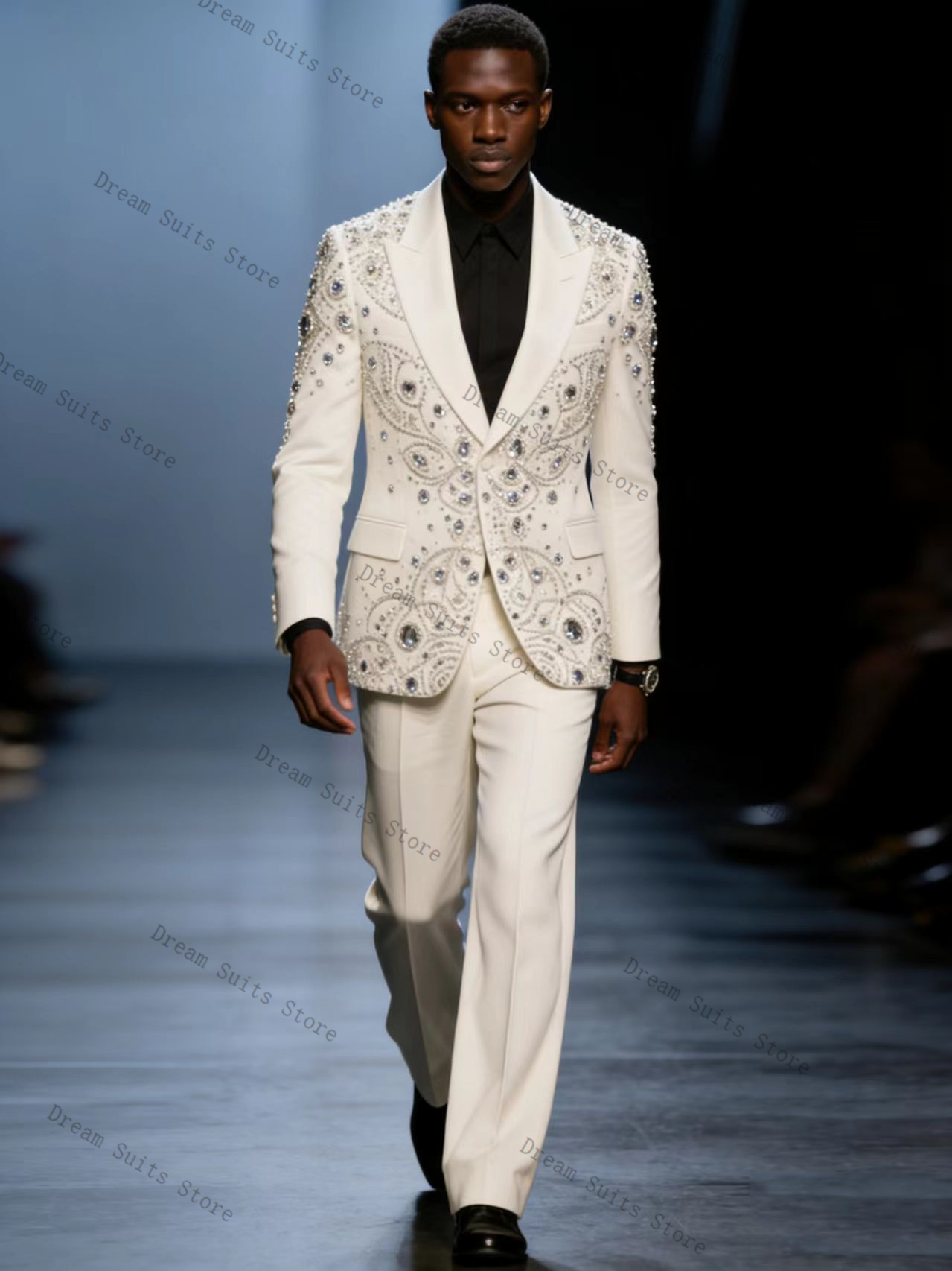 Luxury Crystals Men Suit Set 2 - مراجعة Men Formal Wear With Coat وسعره