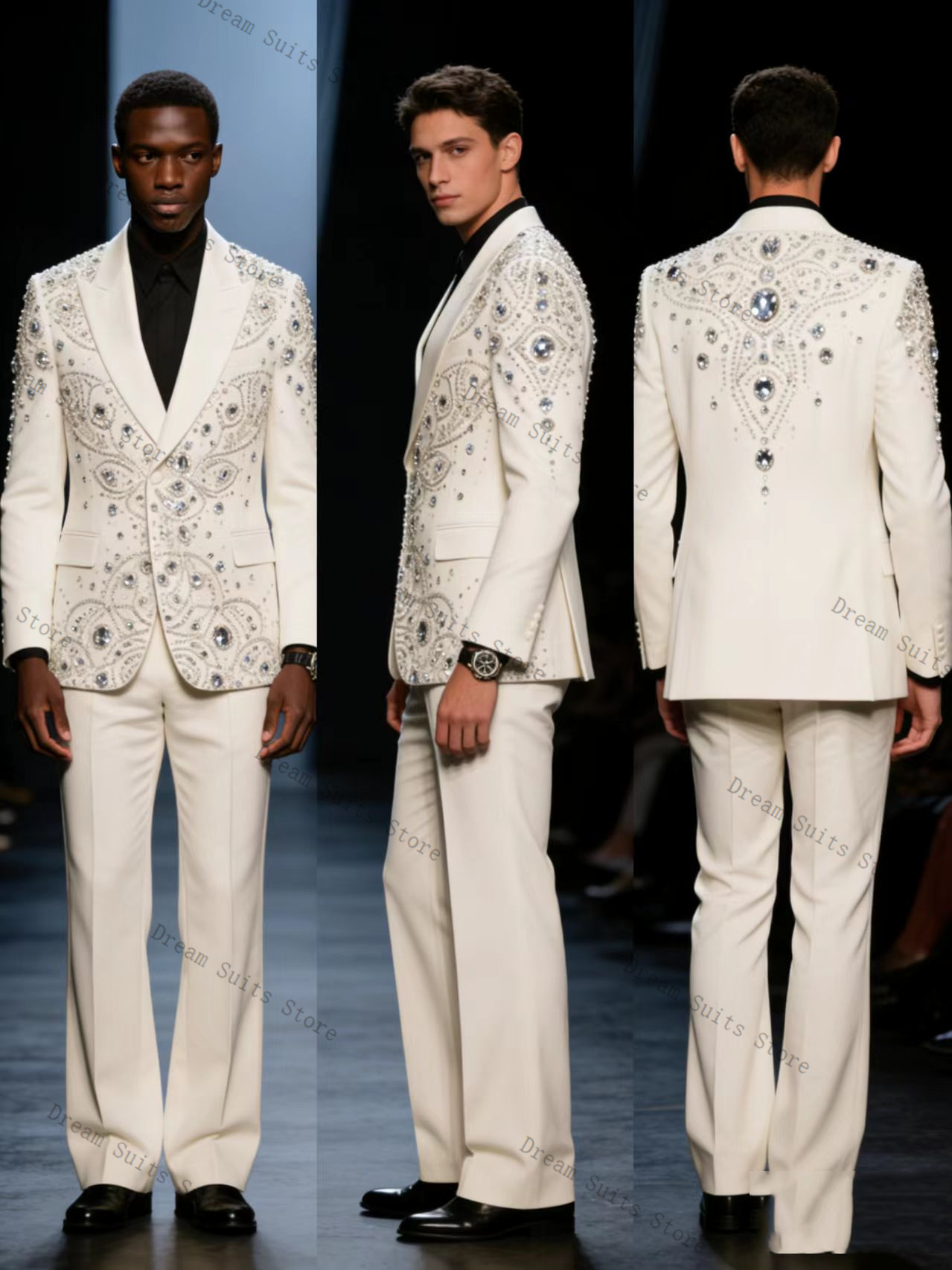 Luxury Crystals Men Suit Set 2 - مراجعة Men Formal Wear With Coat وسعره