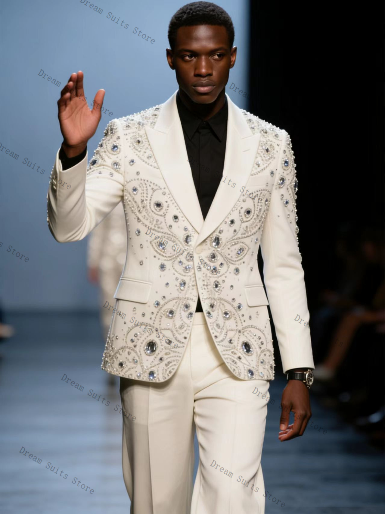 Luxury Crystals Men Suit Set 2 - مراجعة Men Formal Wear With Coat وسعره