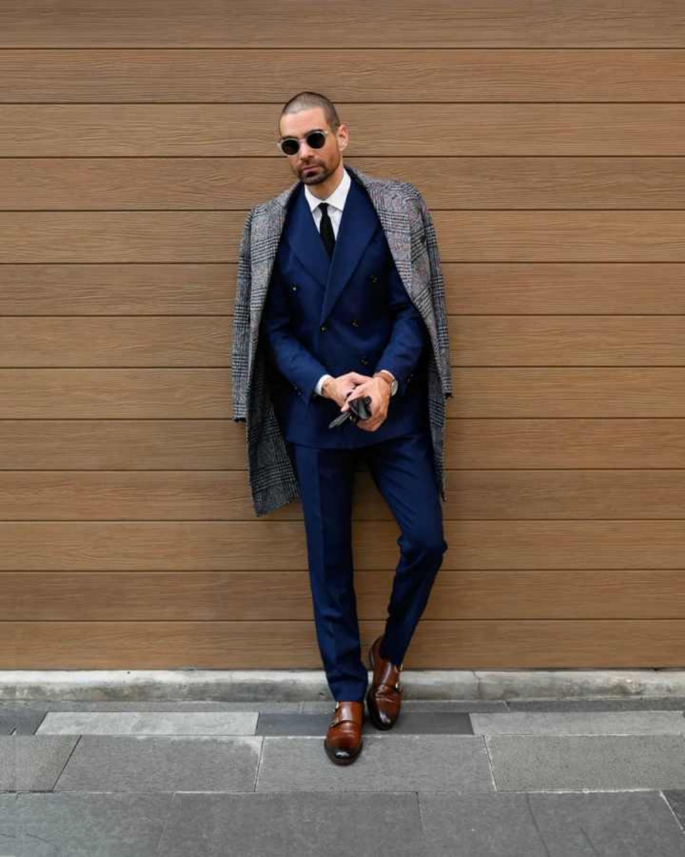 Modern Grid Woolen Blend Men O - مراجعة Men Formal Wear With Coat وسعره